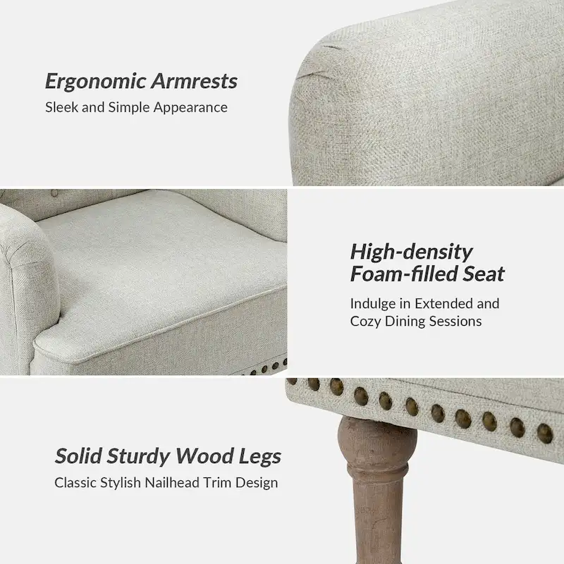 Geltrude Classic Upholstered Accent Arm Chair with Button Tufted Back by HULALA HOME