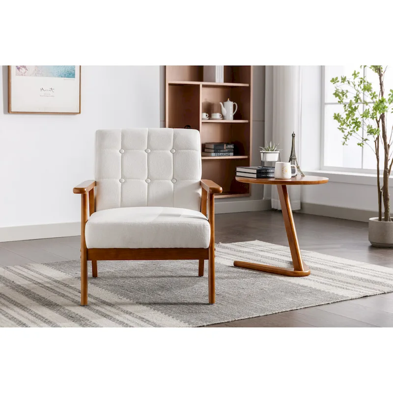 28.74 Tufted Accent Chair with Solid Wood Frame