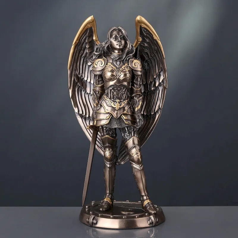 9.65  H STEAMPUNK MECHANICAL ANGEL Cold Cast Bronze - 4.13 x5.12 x9.65