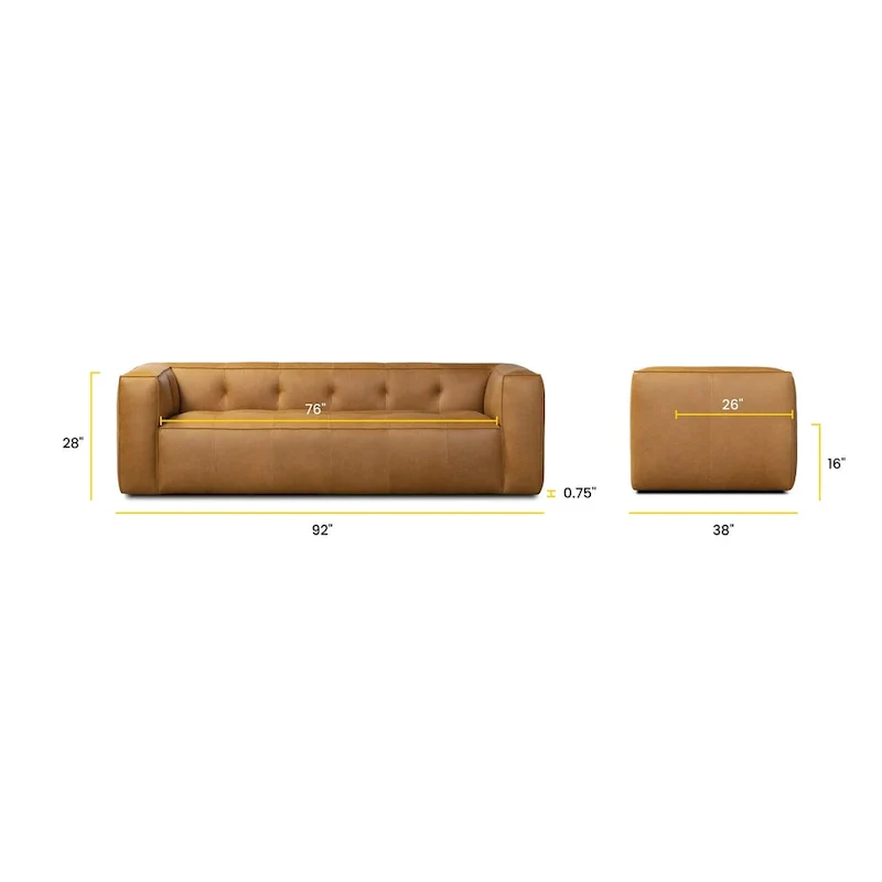 Capa 92 Sofa - Full Grain Genuine Italian Leather