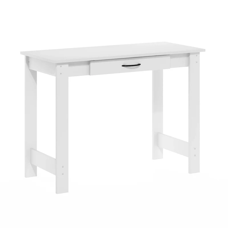 Writing Desk with Drawer - White Home Office Desk