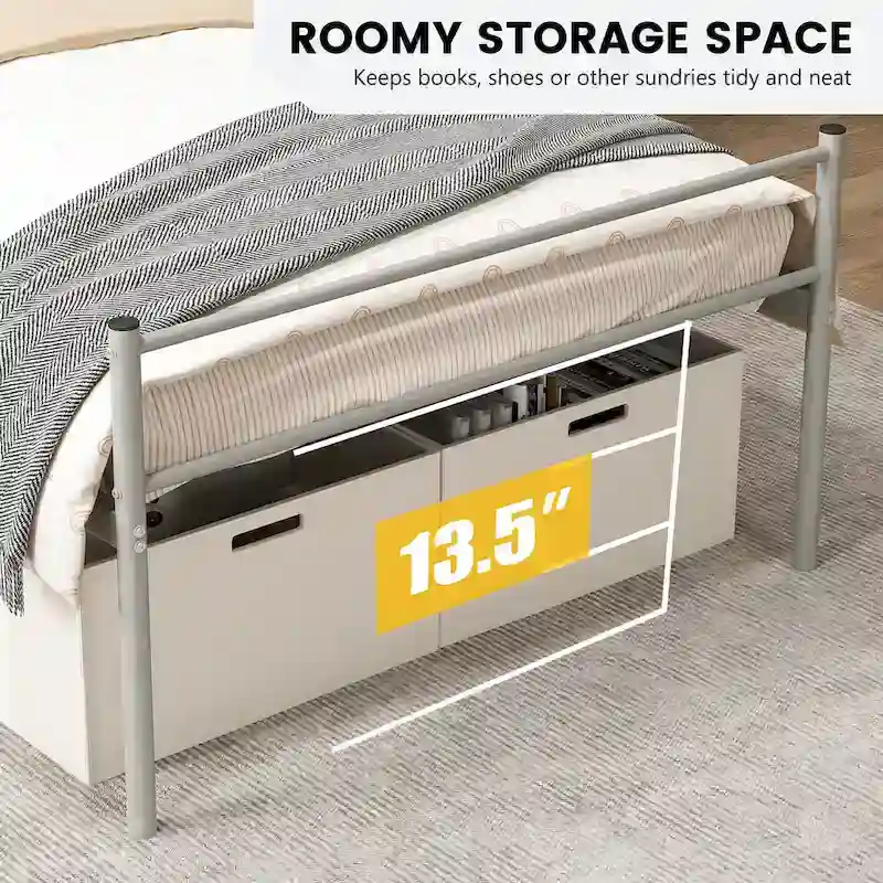 Costway Twin Metal Bed Frame Mattress Foundation No Box Spring Needed