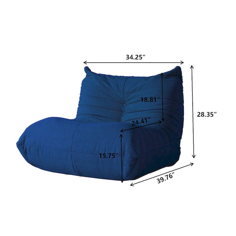 Single Sofa Teddy Fabric Bean Bag Chair