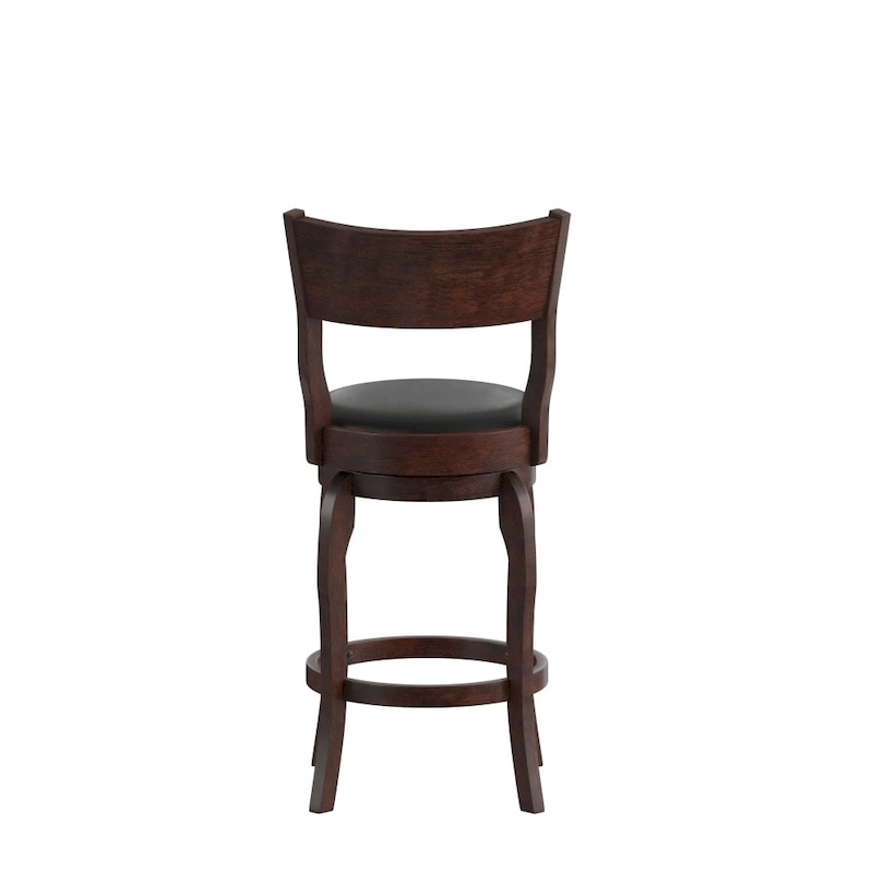 Commercial Upholstered Wooden Swivel Counter Stool