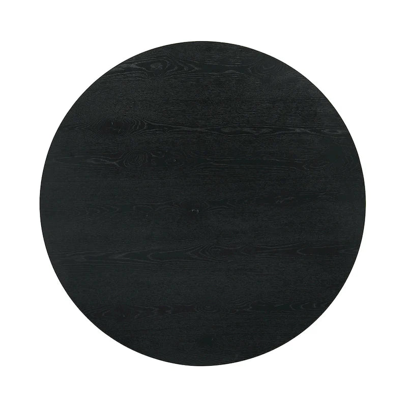 Furniture of America Evrena Modern 5-Piece Black Solid Wood 48-inch Round Dining Set