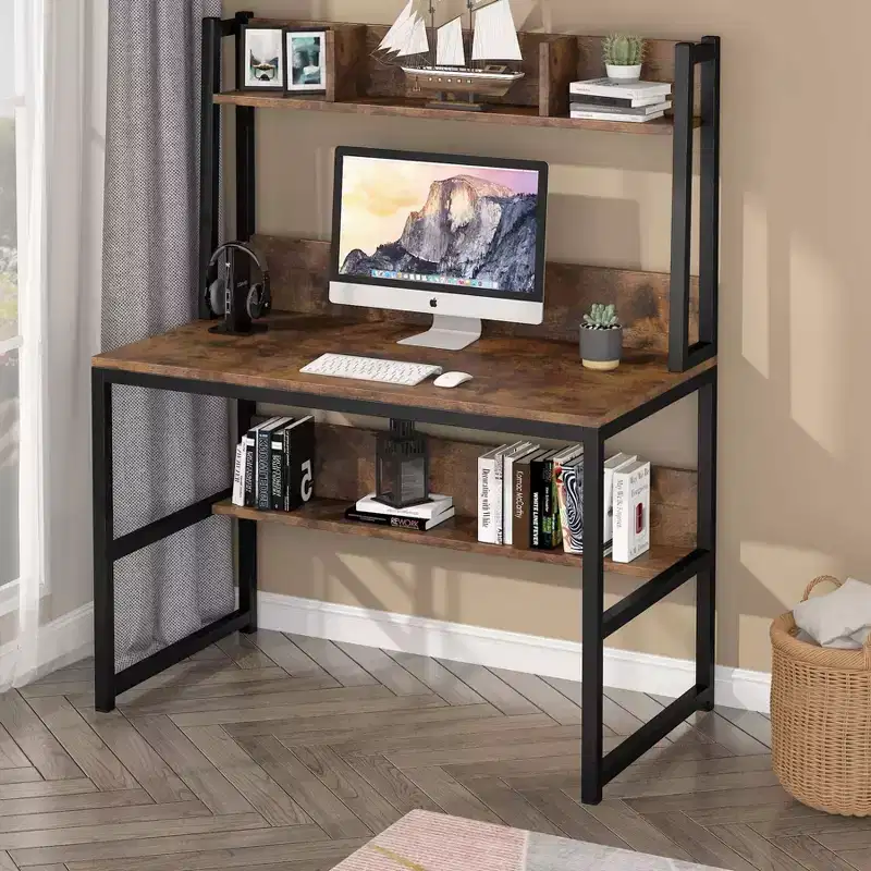 LITTLE TREE 42" Computer Desk Brown/Black