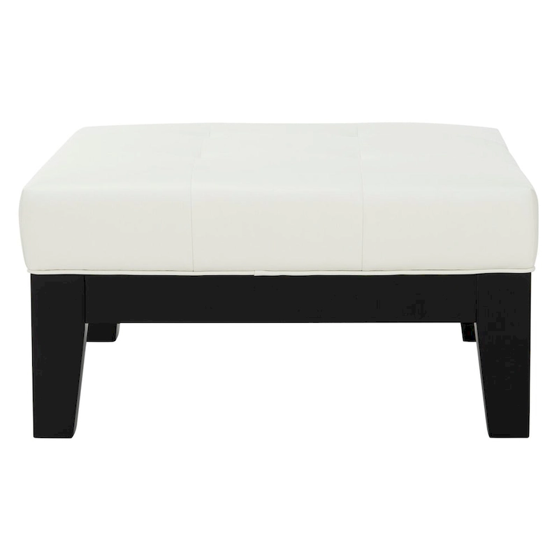 SAFAVIEH Perri Square White Leather Ottoman