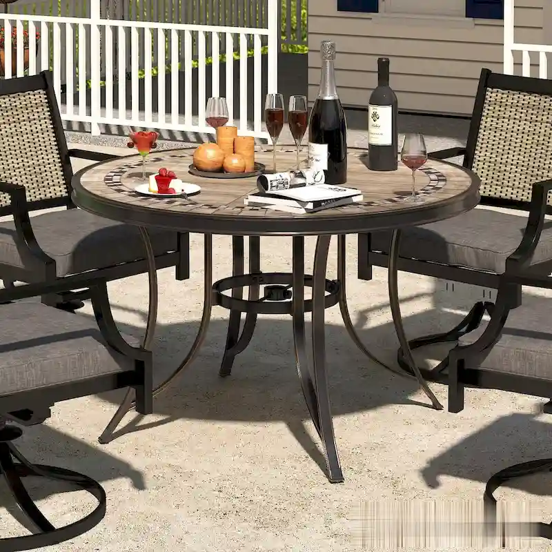 48 Outdoor Patio Round Aluminum Dining Table
