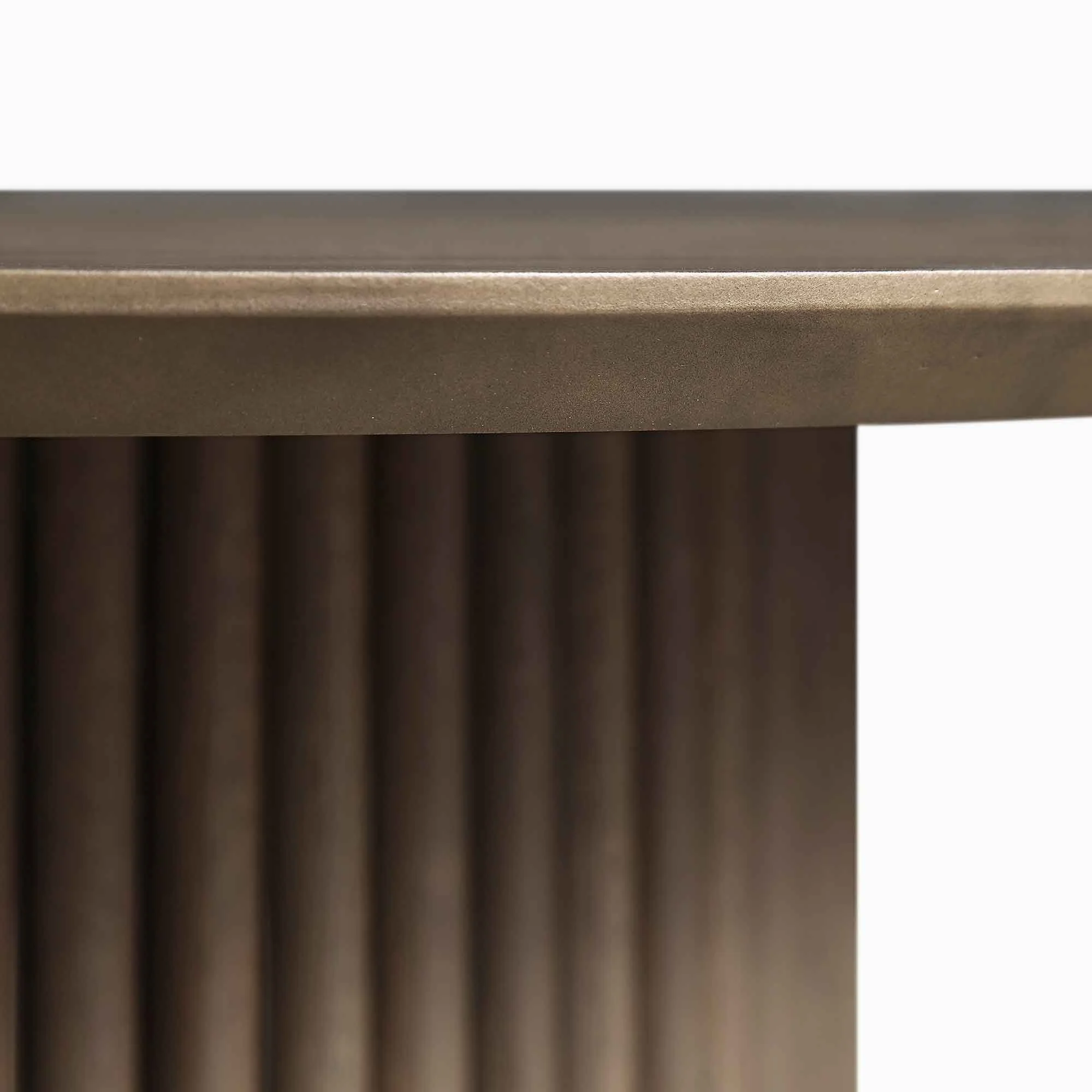 Round Oak Pedestal Coffee Table, Silver Oak