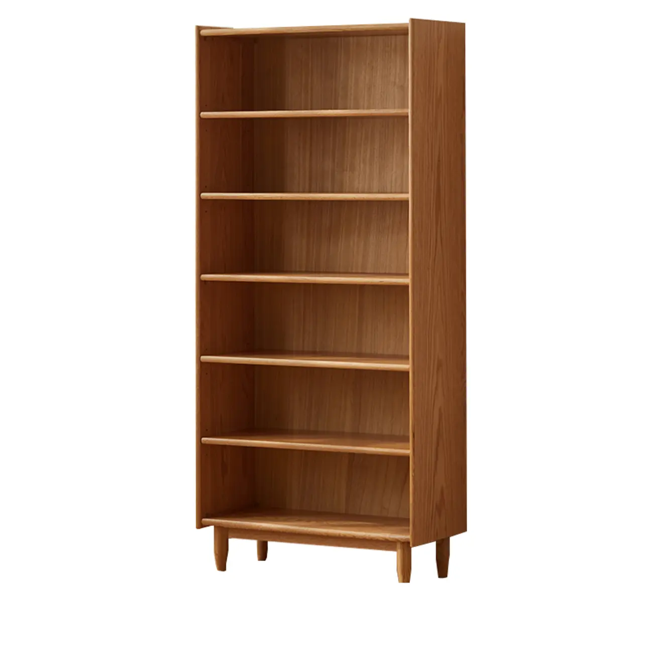 Modern Wooden 6-Tier Rectangle Oak Large Bookcase