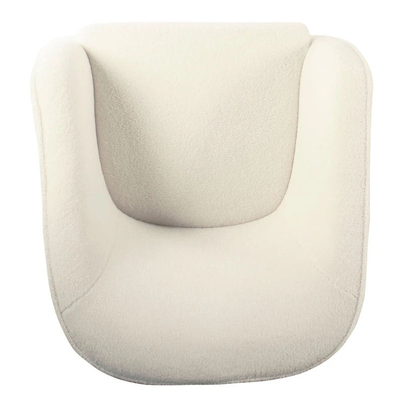 HomePop Sherpa Accent Chair with Wood Legs - Cream