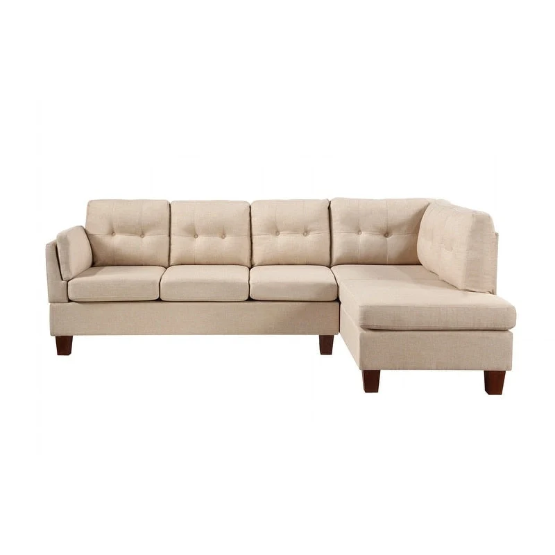 Dalia Linen Modern Sectional Sofa with Right Facing Chaise