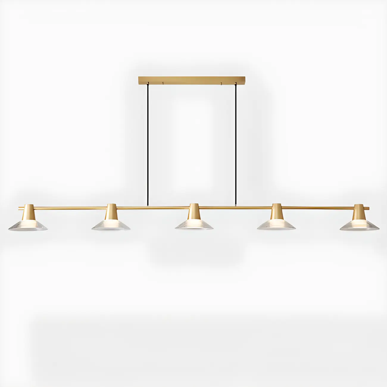 Modern Black Cone Glass 3-Light Island Light