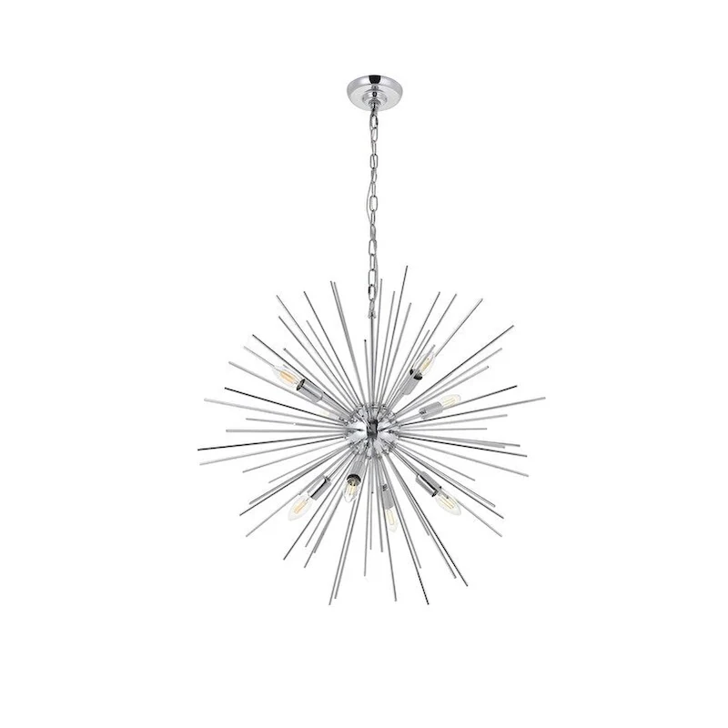 Timber 8 light Chrome Pendant