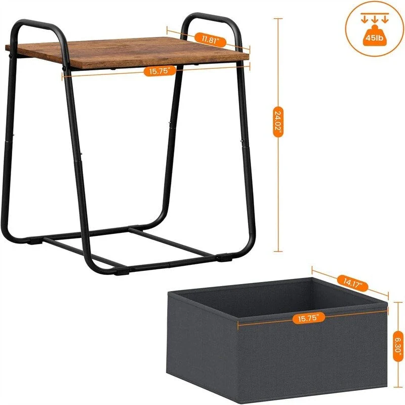 Side Table Set of 2 - 16.93D x 14.57W x 24.02H