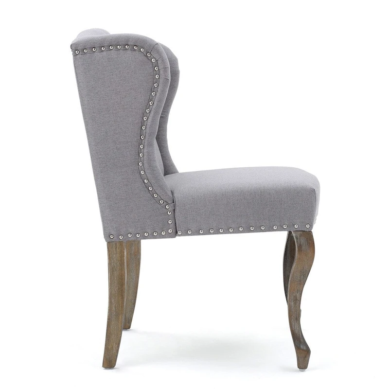 Niclas Wing Back Studded Fabric Accent Chairs (Set of 2) by Christopher Knight Home