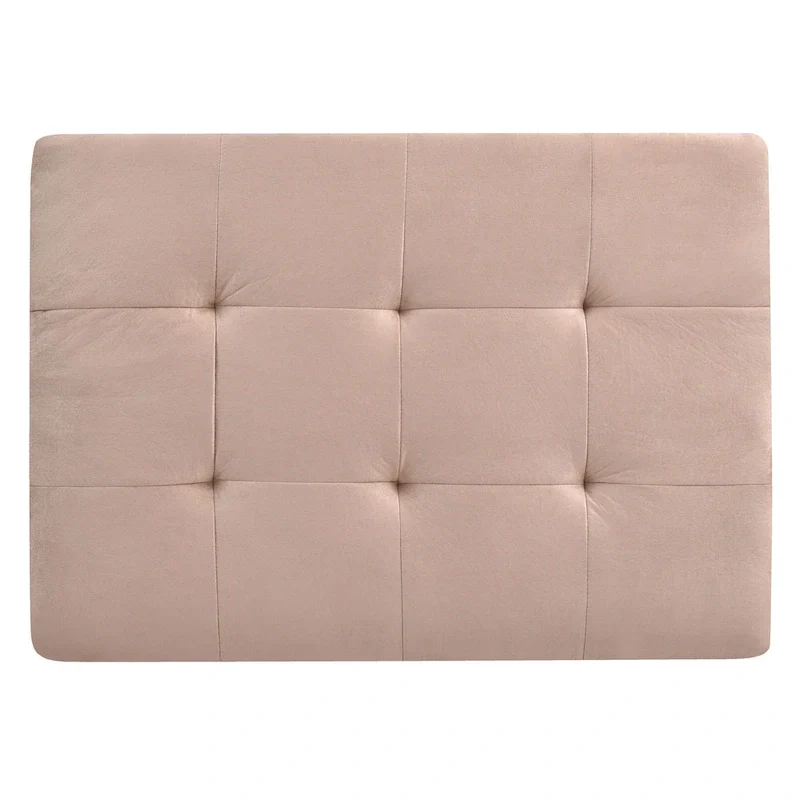 Rectangular Button-Tufted Microsuede Ottoman