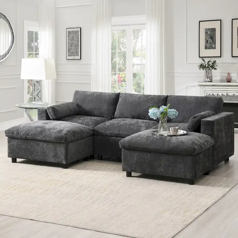 Merax 5 Seat U Shaped Sleeper Couch Set