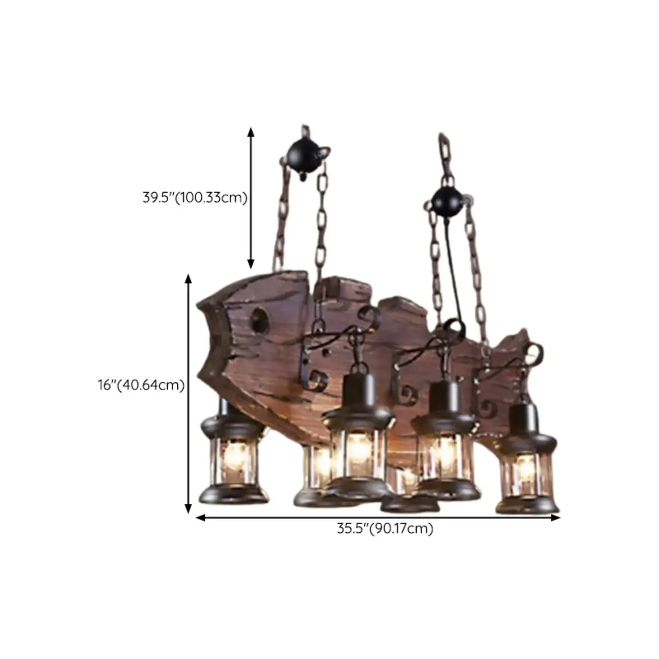 Industrial Island Light Brown Steampunk Cylindrical Pendant Light