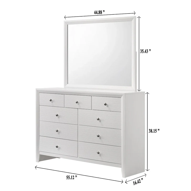 Sim 4 Piece White Panel Bedroom Set