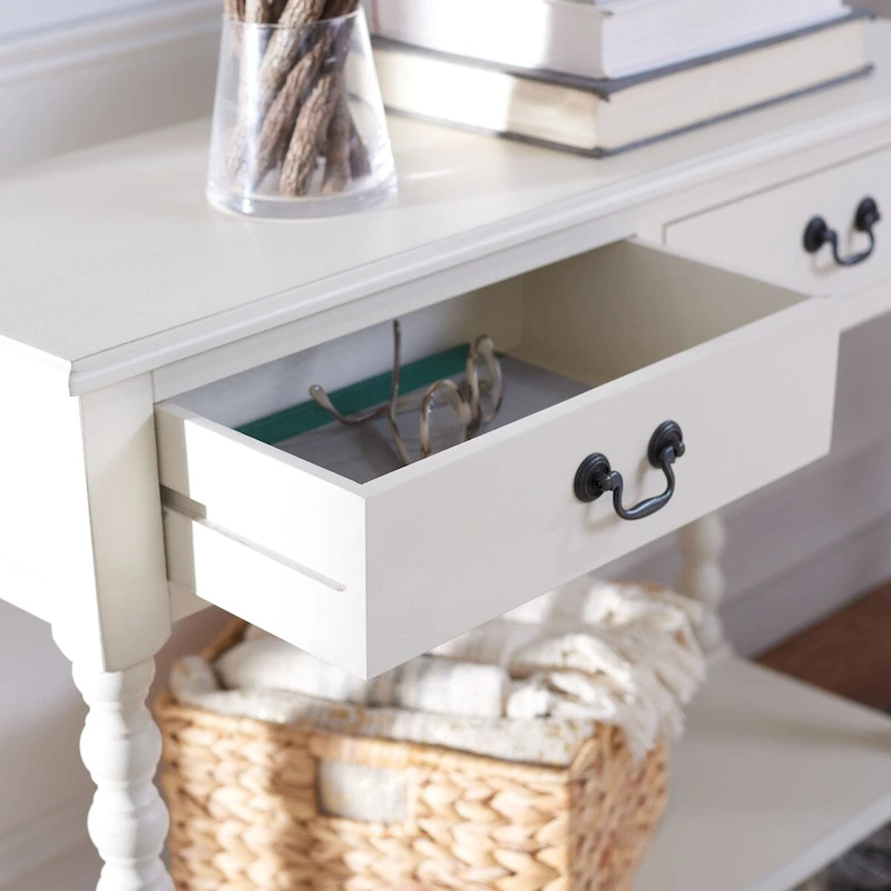SAFAVIEH Henretta 2-Drawer Console Table - 35.5  W x 13  L x 29.5  H - 35.5  W x 13  L x 29.5  H - 36Wx13Dx30H