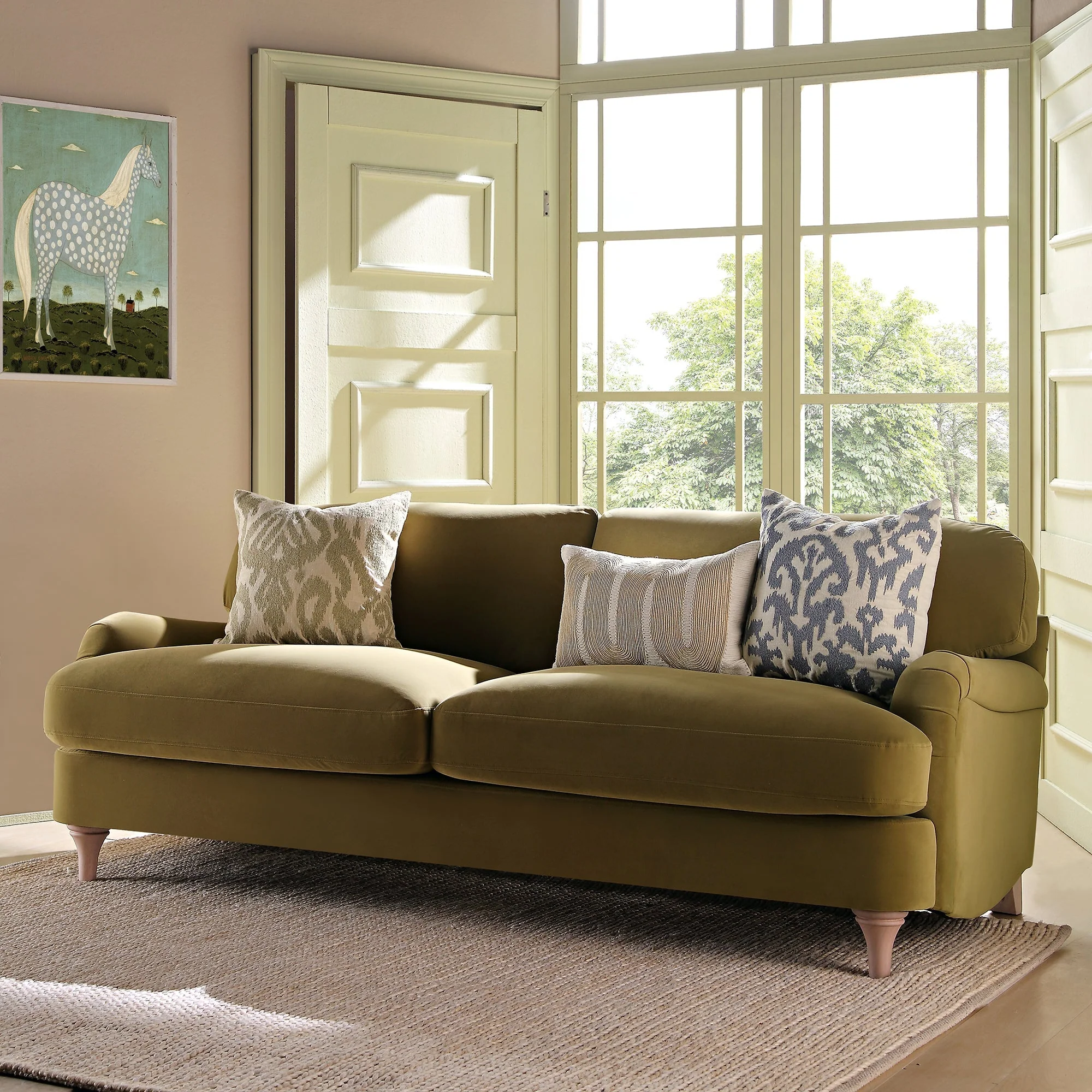 Fudge Velvet Sofa, 3-Seater