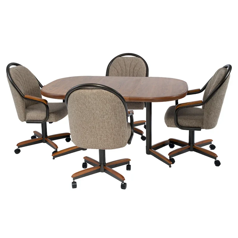 Casual Dining Swivel and Tilt Rolling Dining Chair - 38 Hx221/2 Wx22 D - 38 Hx24 Wx22 D