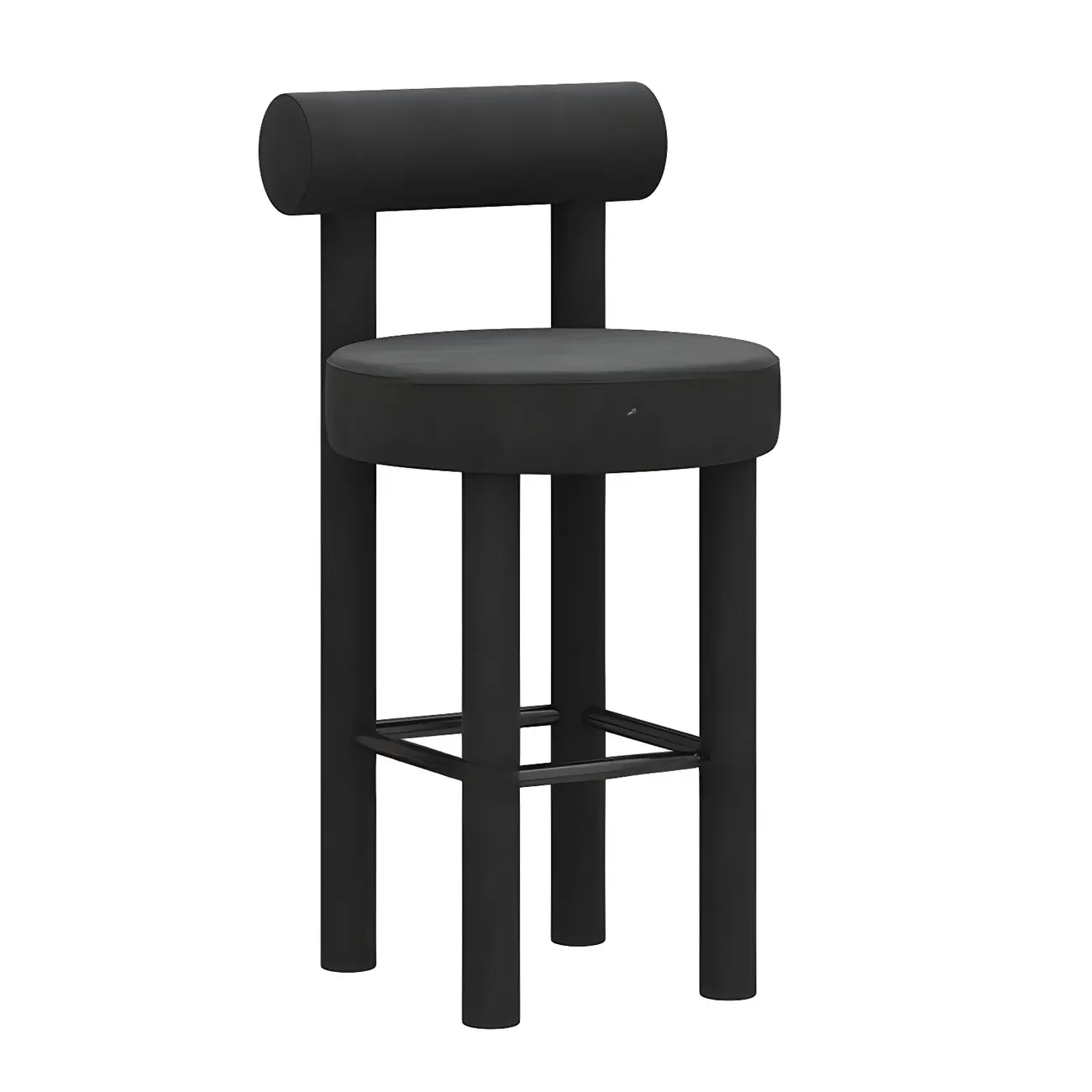 Multicolor Simple Round 4-Leg Upholstered Bar Stools