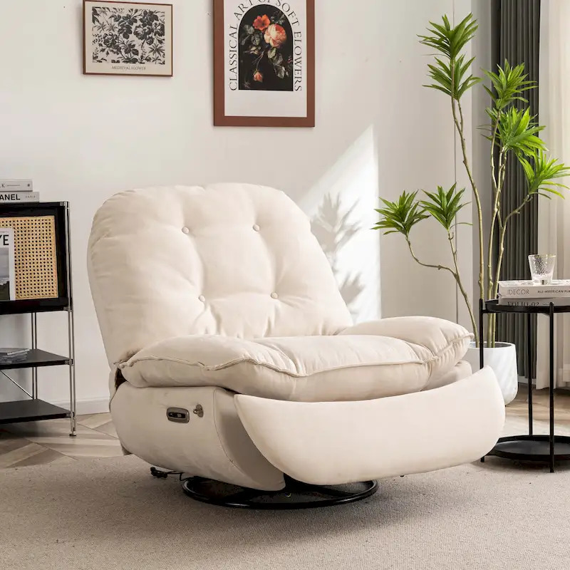 Power Swivel Recliner With USB Charger and Bluetooth Music Player