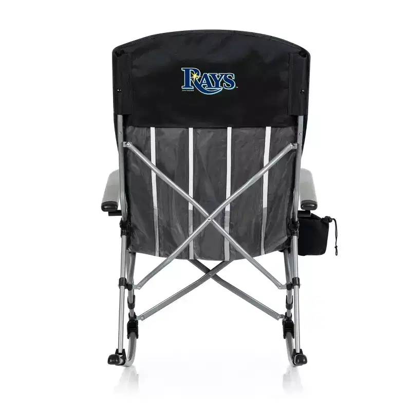 MLB Tampa Bay Rays Outdoor Rocking Camp Chair - Black