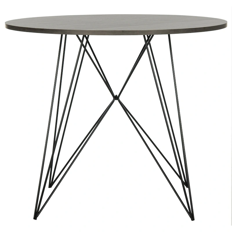 SAFAVIEH Zorana Dark Grey / Black Round Dining Table - 35.4 x 35.4 x 29.5 - 35Wx35Dx30H