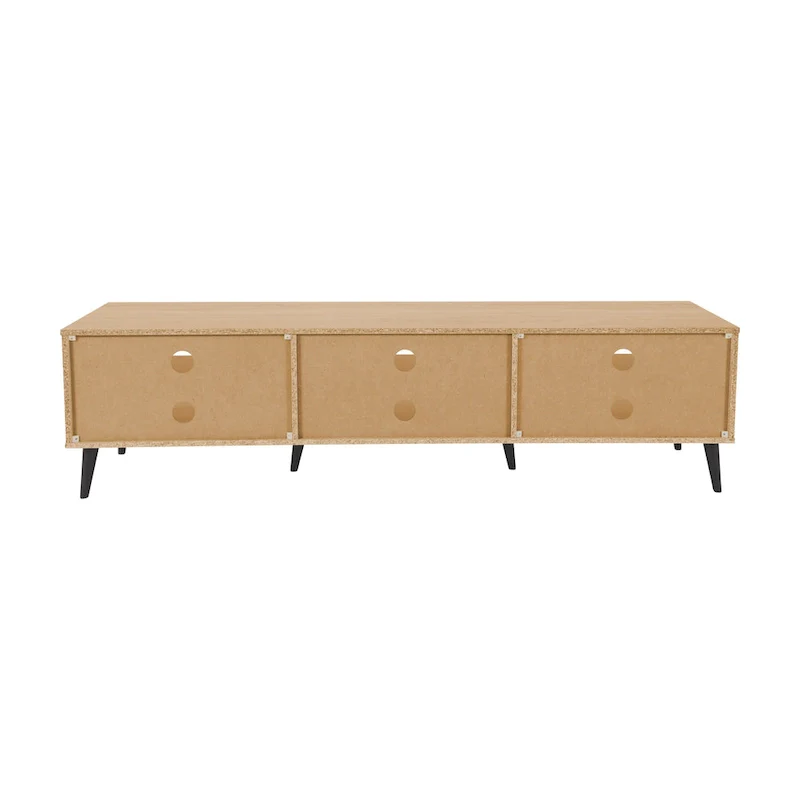 Brown/Grey & Grey TV Bench with Open Shelves, Fits TVs up to 85