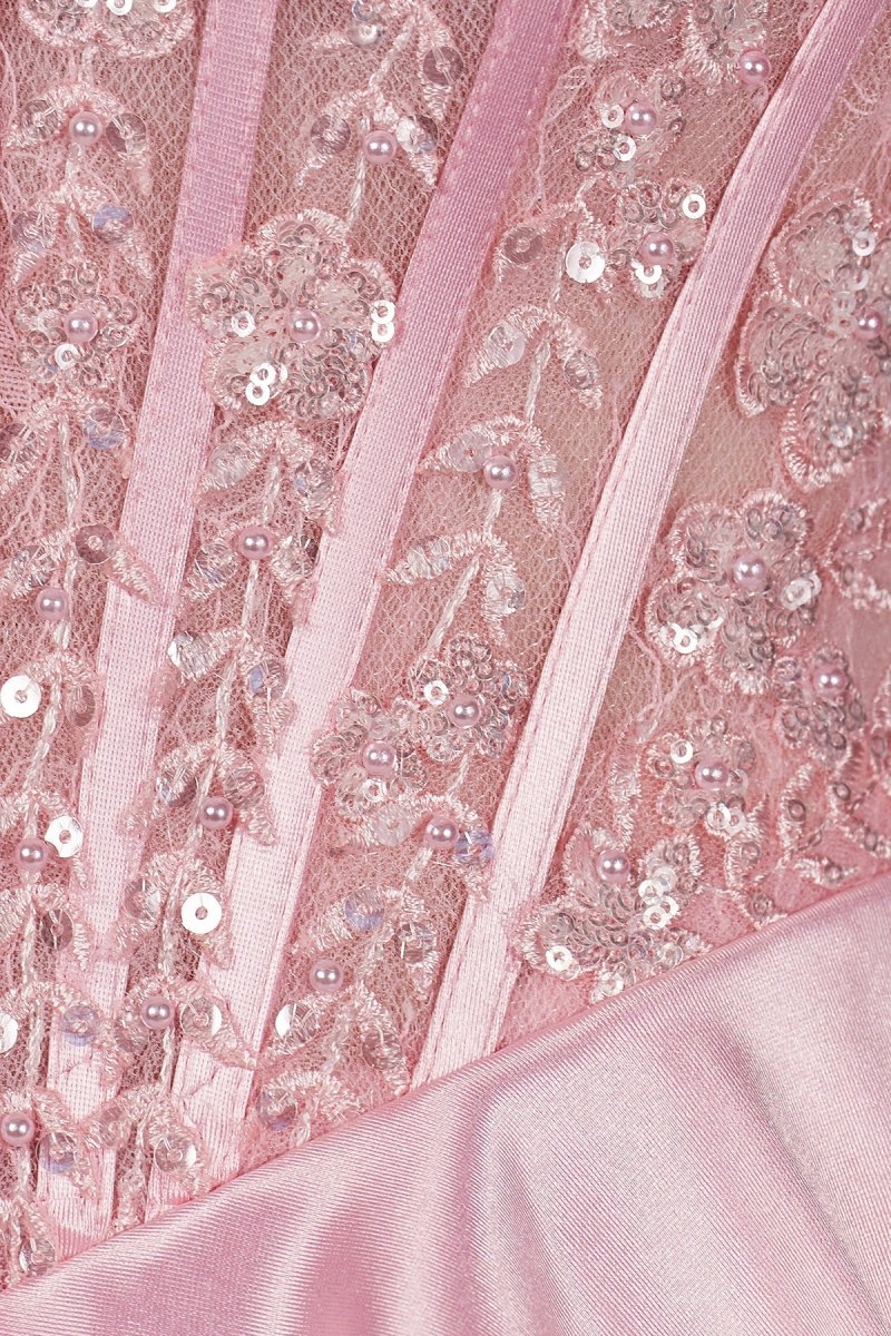 Navy Blue Sweetheart A Line Satin Appliqued Prom Dresses With Ruffles