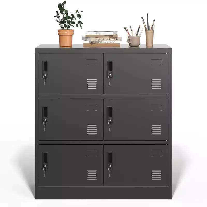 Employee Storage Locker, Multiple Doors Steel Gym Lockers with Card Slots and Vents, Metal Locker Storage Cabinets for School, Office