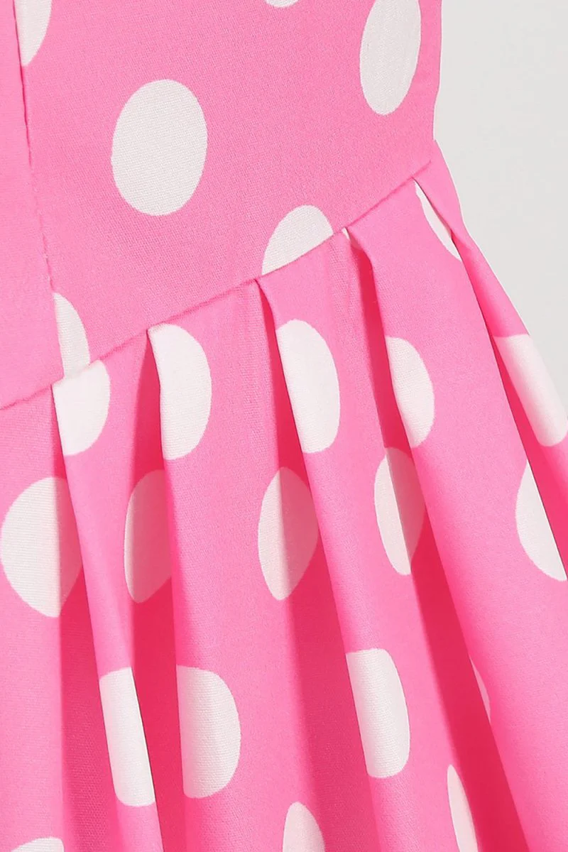 Polka Dots Barbie Pink Sleeveless 1950s Dress