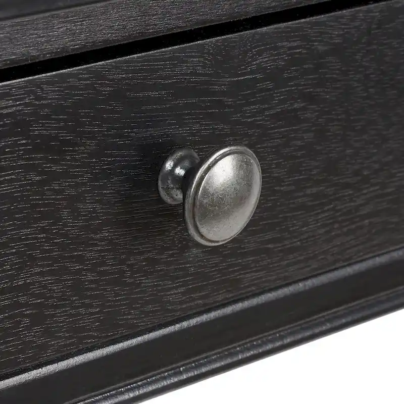 Classic 1-Drawer Writing Desk with Turned Legs & Rich Brown Top