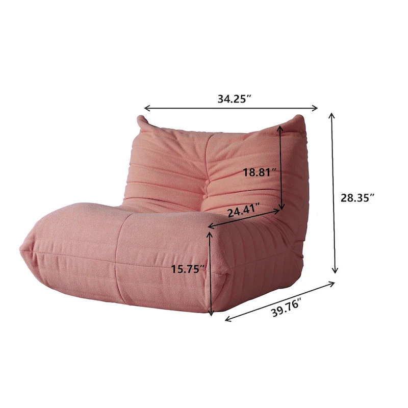 Single Sofa Teddy Fabric Bean Bag Chair