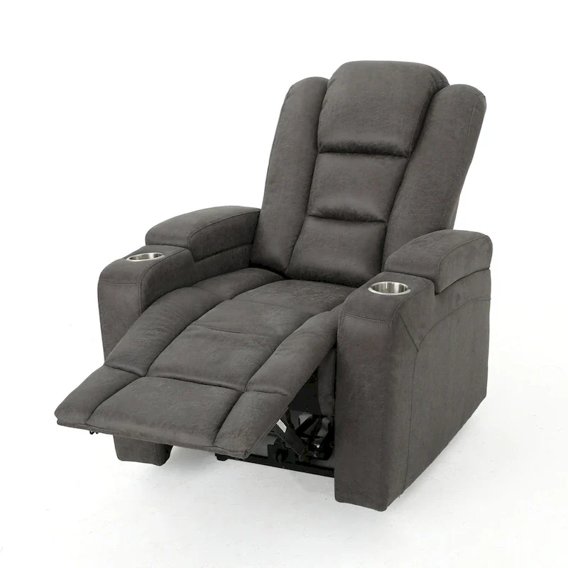 Slate Microfiber Power Recliner with USB Port