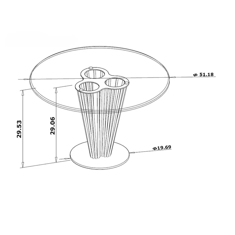 Somette Fiona Round Dining Table with Pedestal Base - Silver