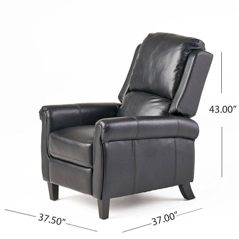Haddan PU Leather Recliner Club Chair by Christopher Knight Home
