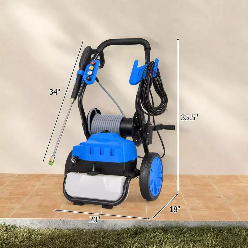 Costway Ironmax Electric Pressure Washer with Wheels 5 Quick Connect Nozzles Soap Bottle spray gun