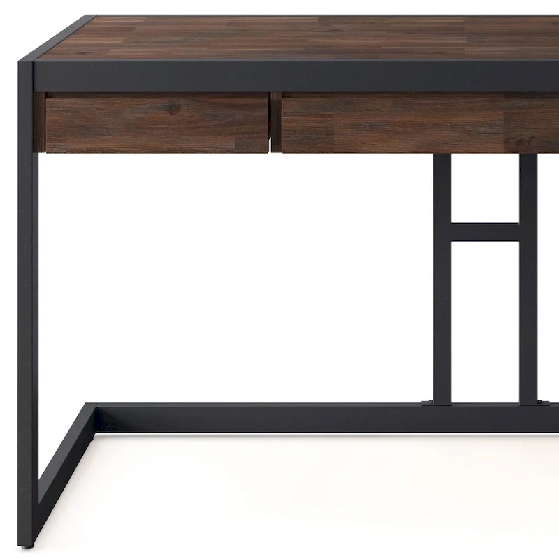 WYNDENHALL Cecilia Solid Acacia Wood Industrial Office Desk