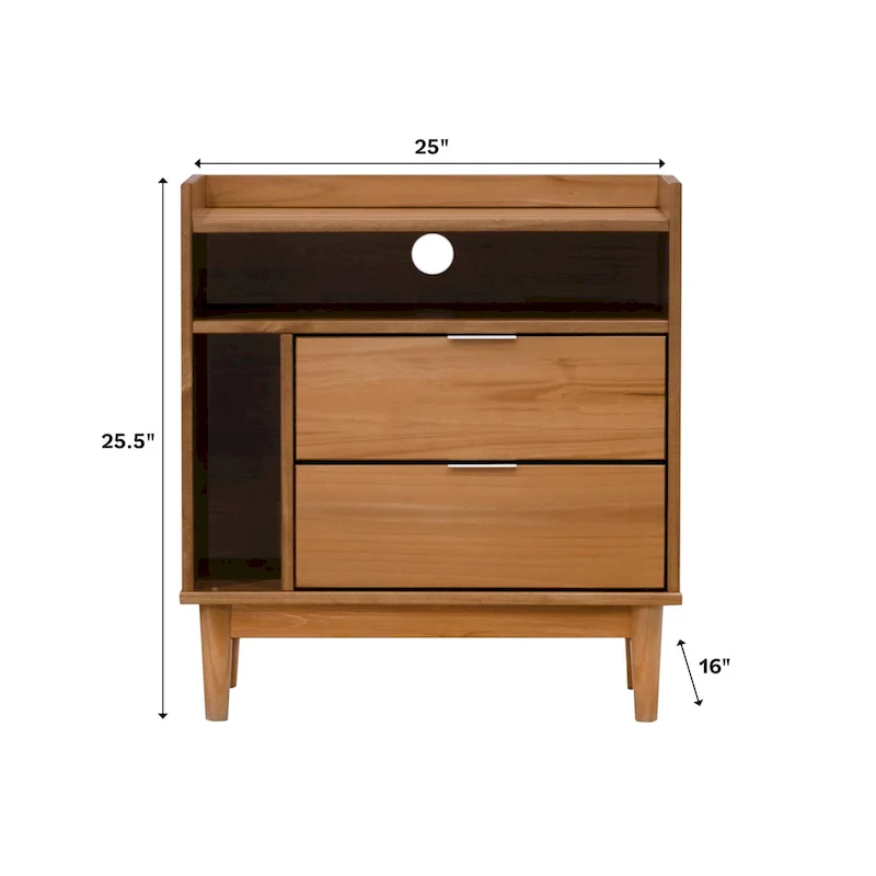 Middlebrook Modern Gallery Top Solid Wood Nightstand