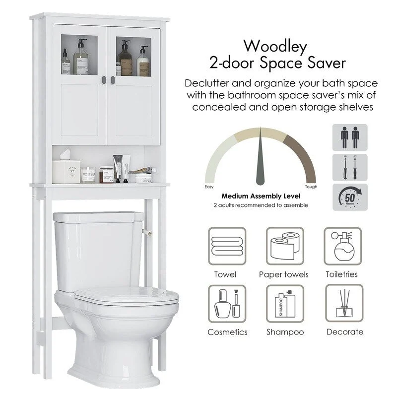 Bathroom Cabinet Over Toilet - 7.8D x 25.59W x 66.93H