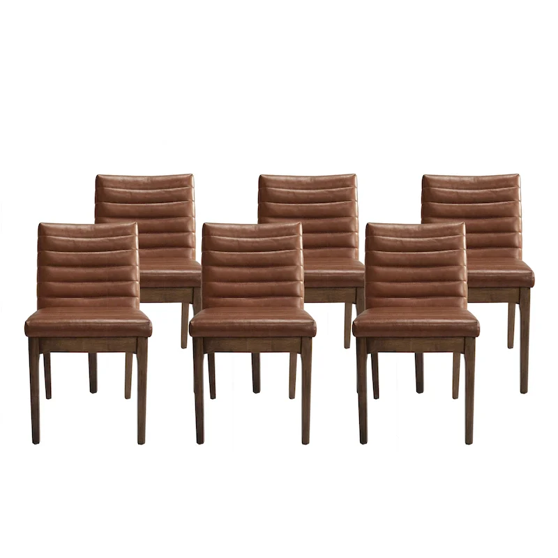 Vertically Quilted Upholstered Dining Chairs (Set of 6)