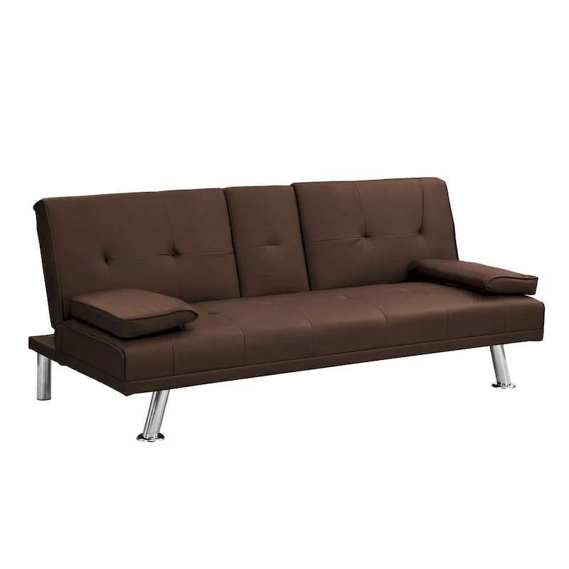 66.1  PVC Loveseat Sofa Bed with Wood Frame and Stainless Legs