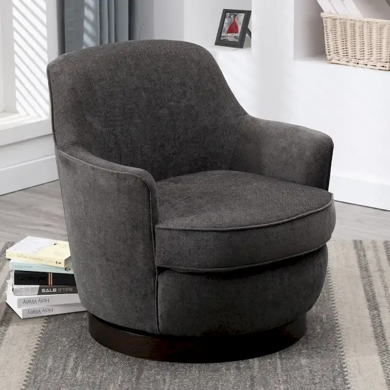 Rosedale Wood-based Swiveling Accent Chair