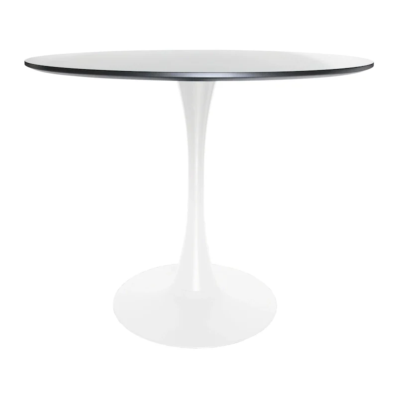 White/Gold Round Dining Table Set, 5-Piece, Seats 5
