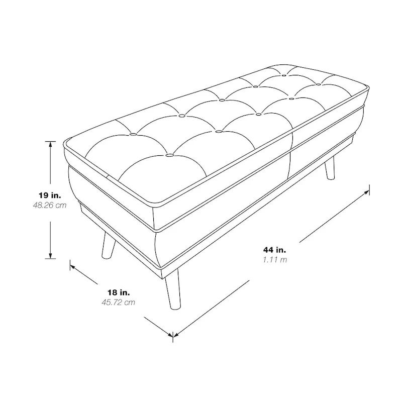 OS Home and Office Furniture Model Katheryn Storage Bench - Linen