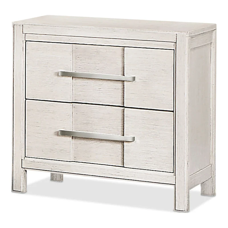 Solid Wood 2-Drawer Nightstand - Light Oak/Espresso/Grey
